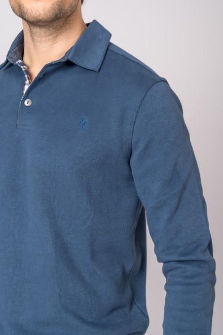 POLO MANGA LARGA AZULÓN