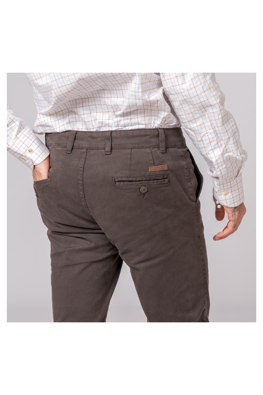 PANTALON CHINO BRITANNIQUE MARRON