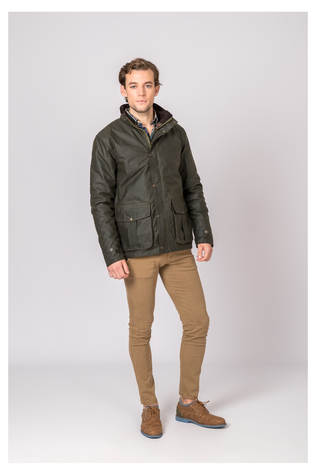 CHAQUETA ENCERADA PADDED VERDE
