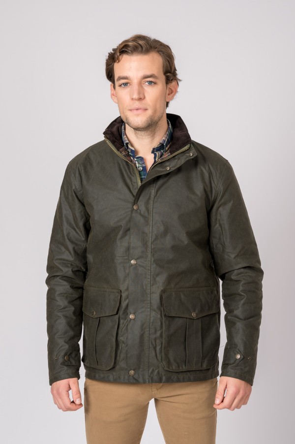 CHAQUETA ENCERADA PADDED VERDE 2