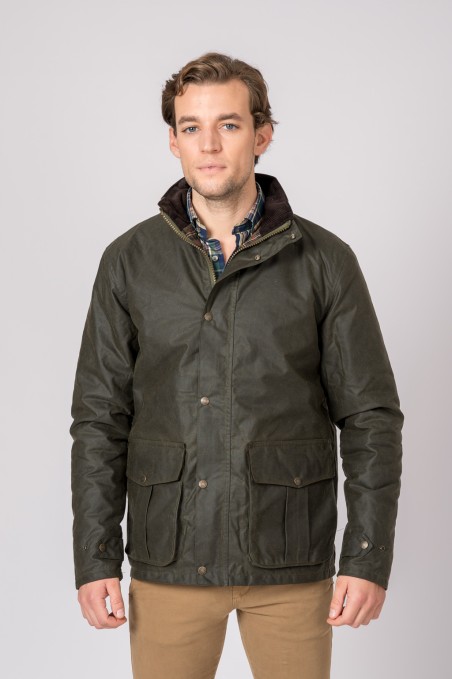 CHAQUETA ENCERADA PADDED VERDE