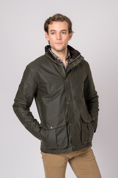 CHAQUETA ENCERADA PADDED VERDE