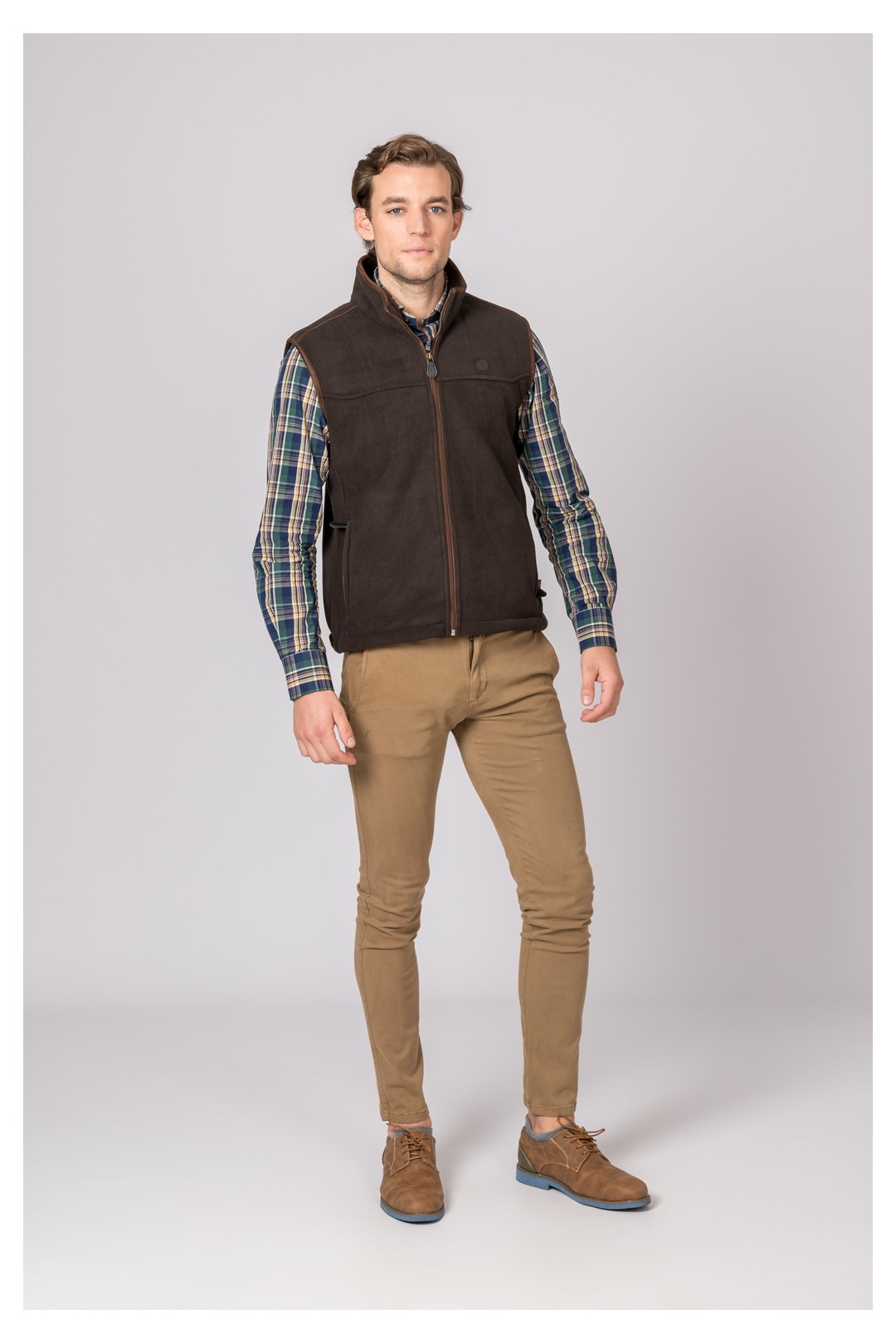 GILET EN POLAIRE MARRON