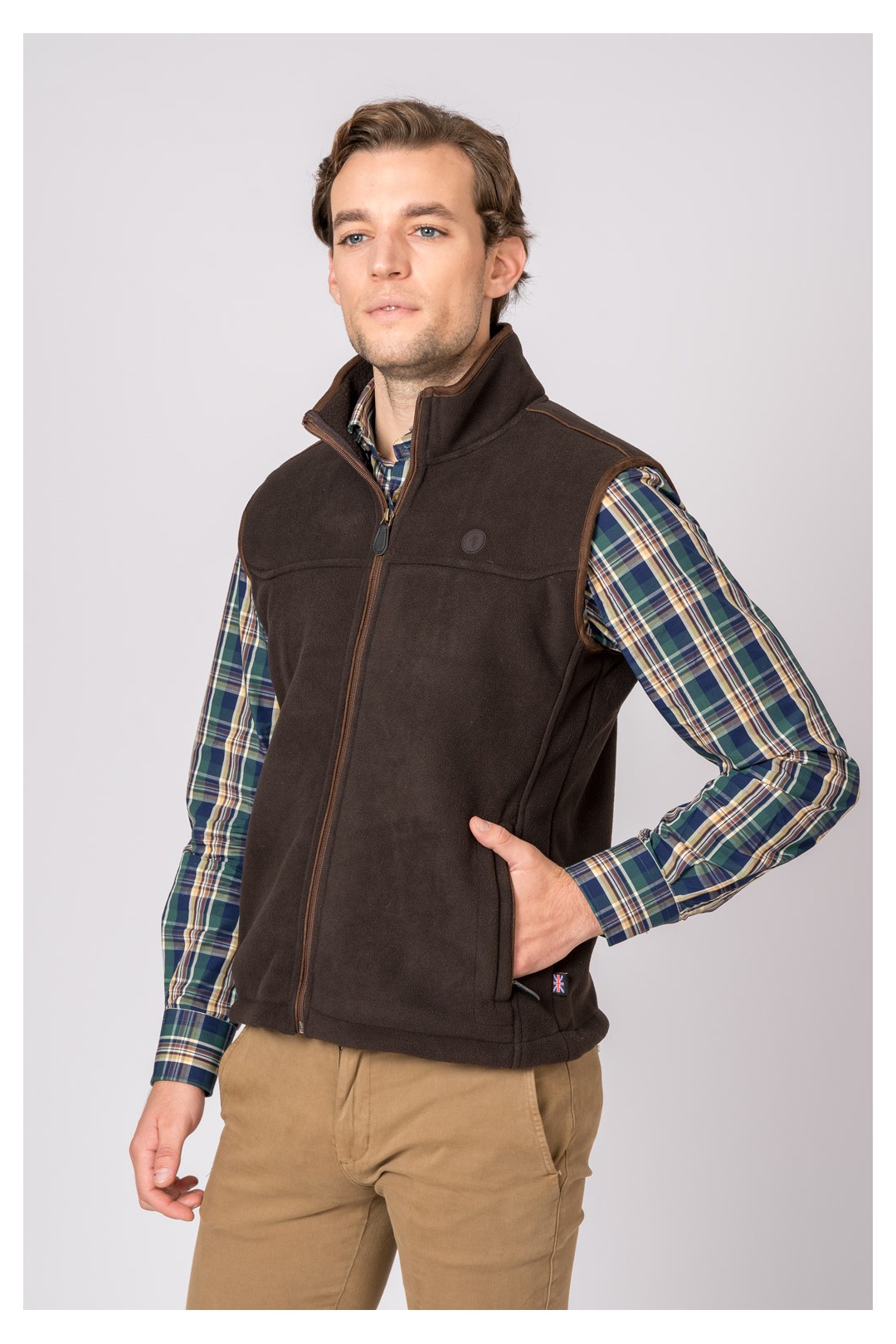 GILET EN POLAIRE MARRON