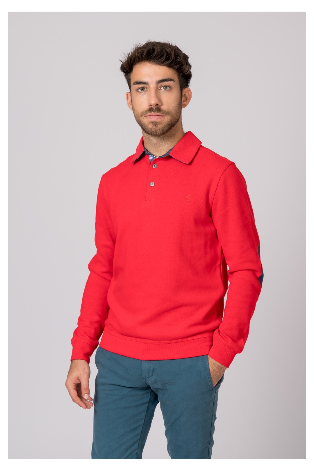POLO MANGA LARGA ROJO