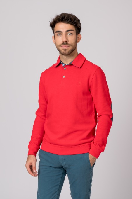POLO MANGA LARGA ROJO