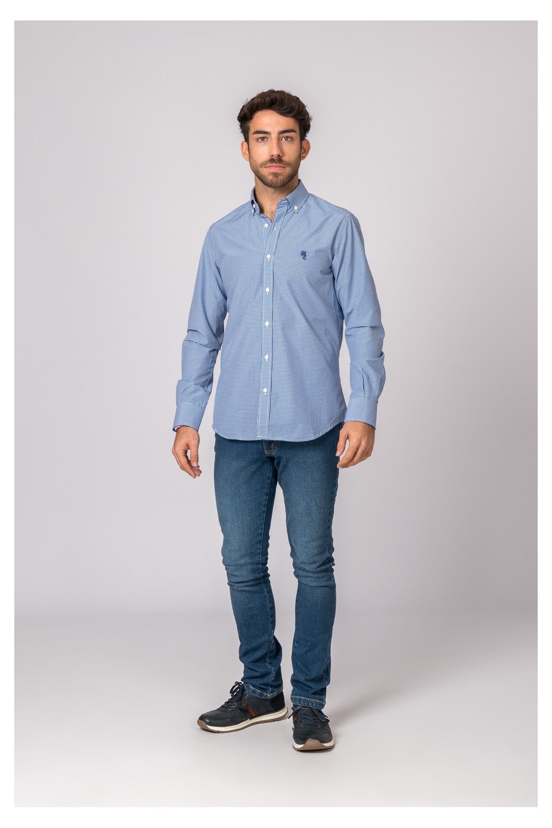 CAMISA CUADROS AZUL Y BLANCO