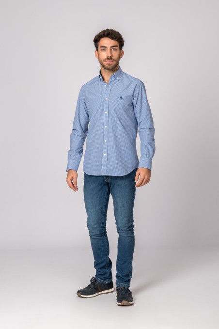 CAMISA CUADROS AZUL Y BLANCO