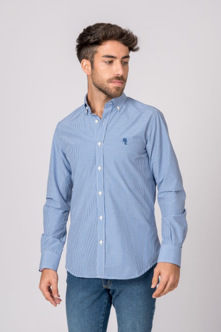 CAMISA CUADROS AZUL Y BLANCO