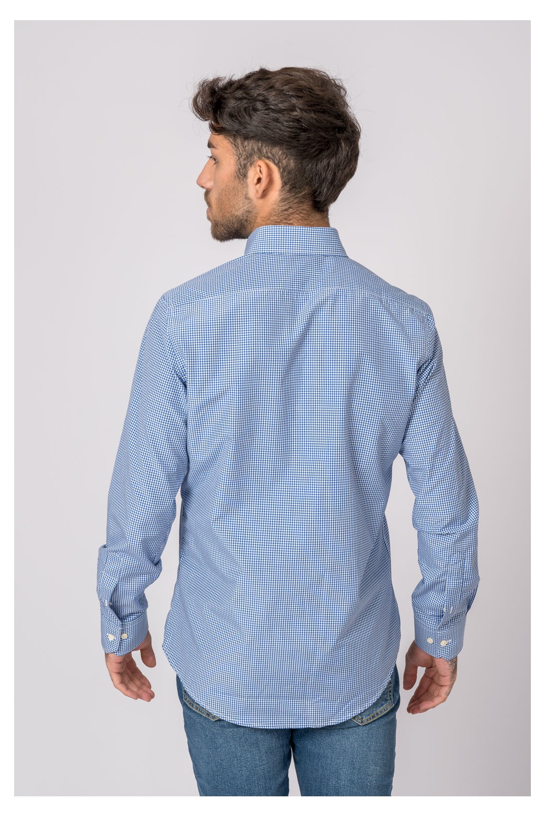 CAMISA CUADROS AZUL Y BLANCO