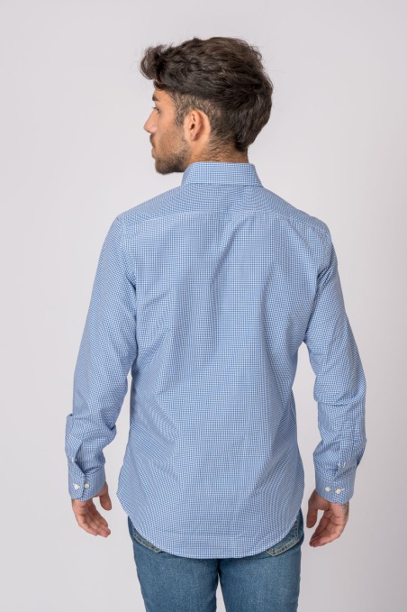 CAMISA CUADROS AZUL Y BLANCO