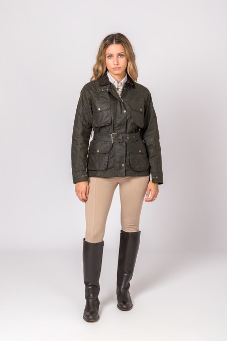 CHAQUETA ENCERADA WOMAN 4 BOLSILLOS VERDE