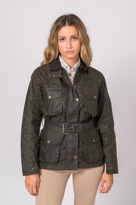CHAQUETA ENCERADA WOMAN 4 BOLSILLOS VERDE