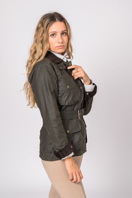CHAQUETA ENCERADA WOMAN 4 BOLSILLOS VERDE