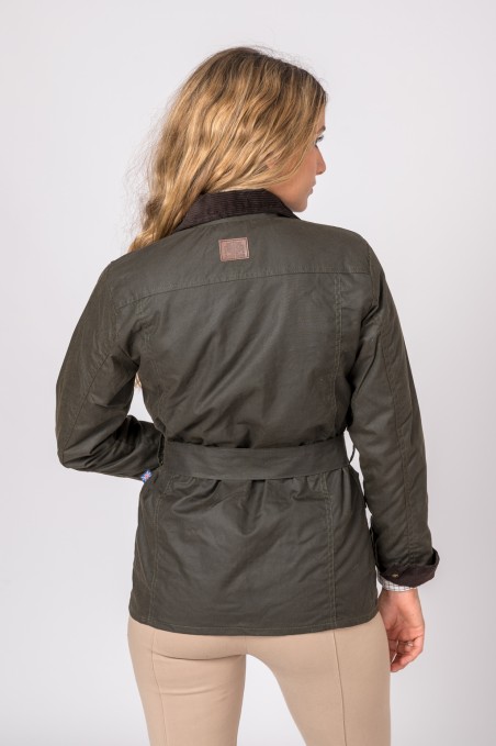 CHAQUETA ENCERADA WOMAN 4 BOLSILLOS VERDE