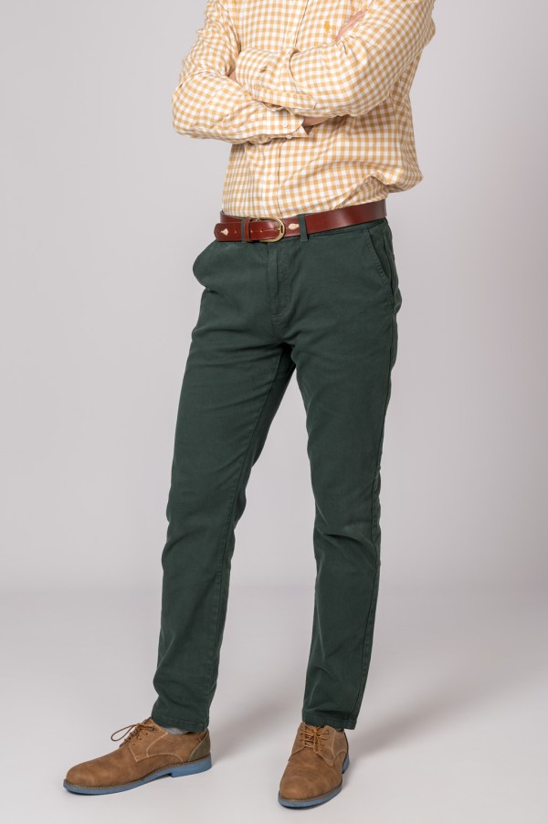 PANTALON CHINO BRITANNIQUE VERT FORÊT 2