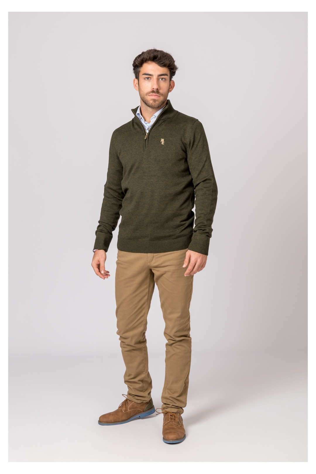 SUETER CUELLO CREMALLERA VERDE