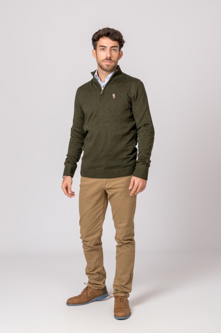 SUETER CUELLO CREMALLERA VERDE