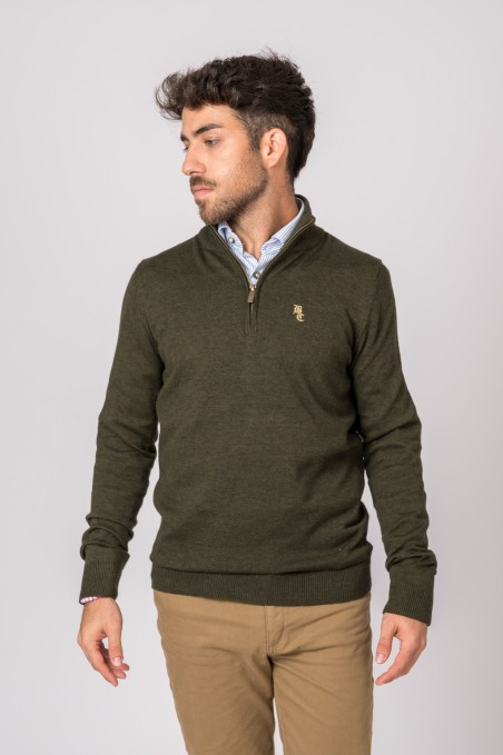 SUETER CUELLO CREMALLERA VERDE