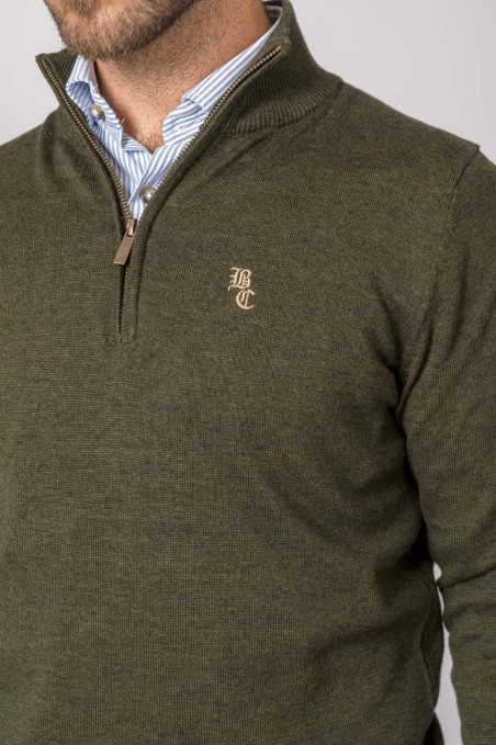 SUETER CUELLO CREMALLERA VERDE