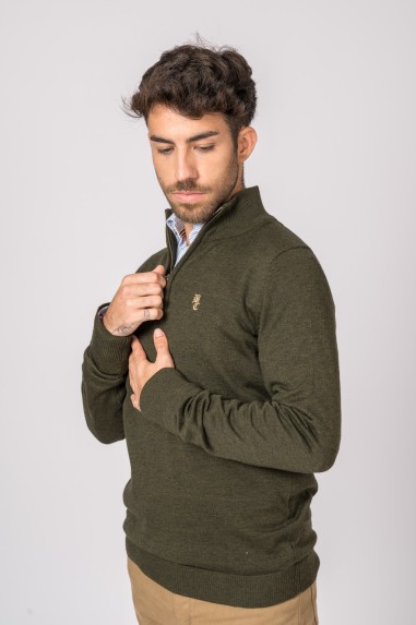 SUETER CUELLO CREMALLERA VERDE