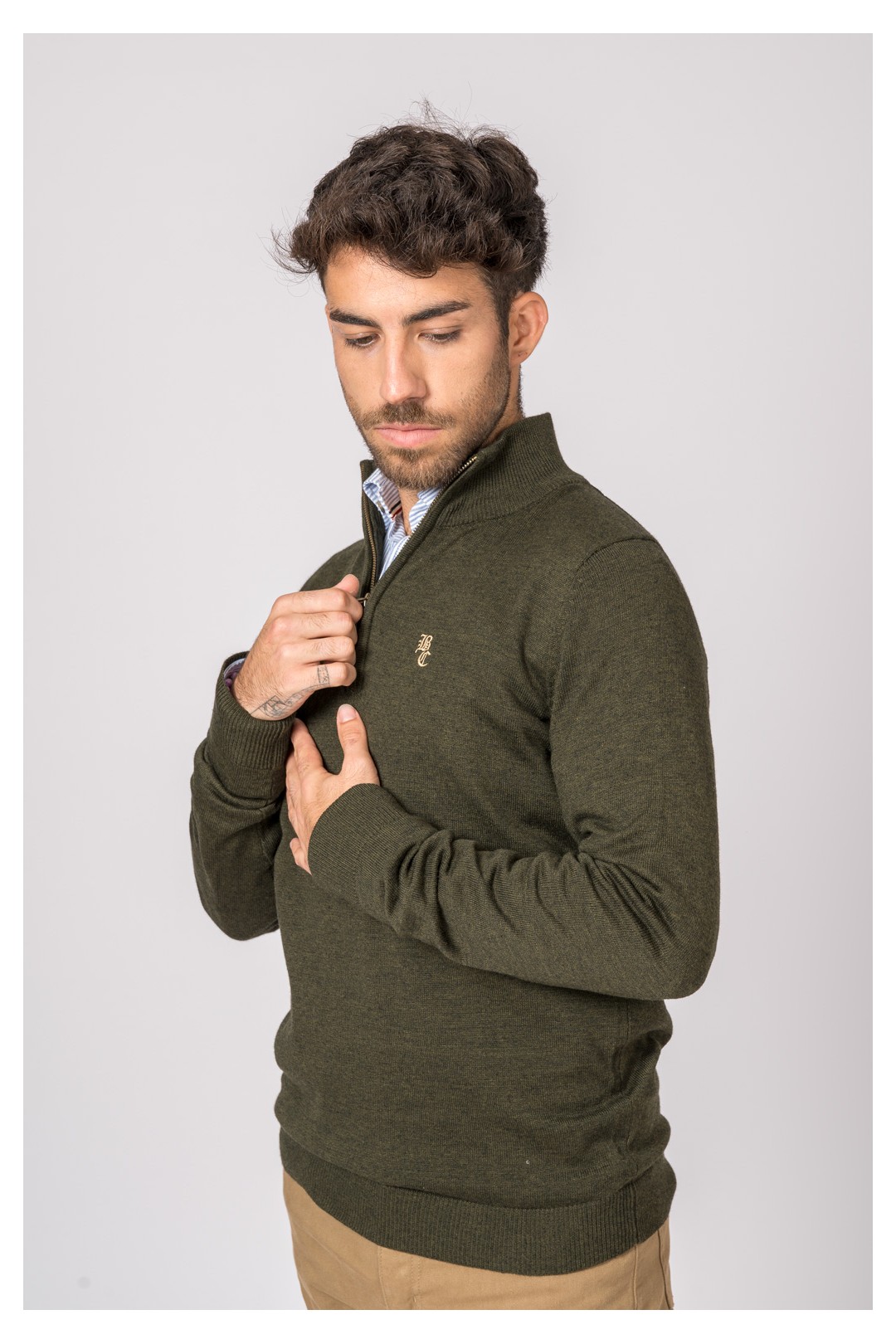 SUETER CUELLO CREMALLERA VERDE