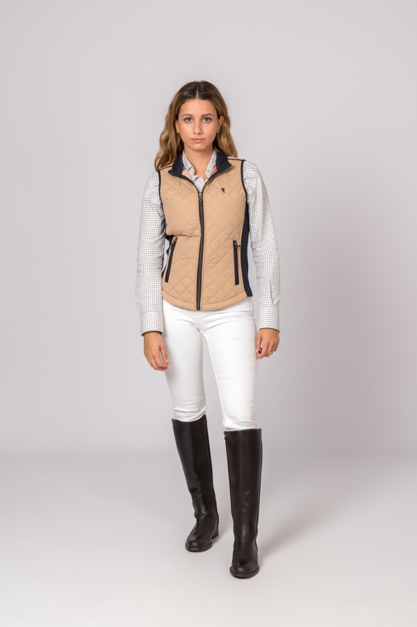 Chaleco para mujer acedera color camel 2