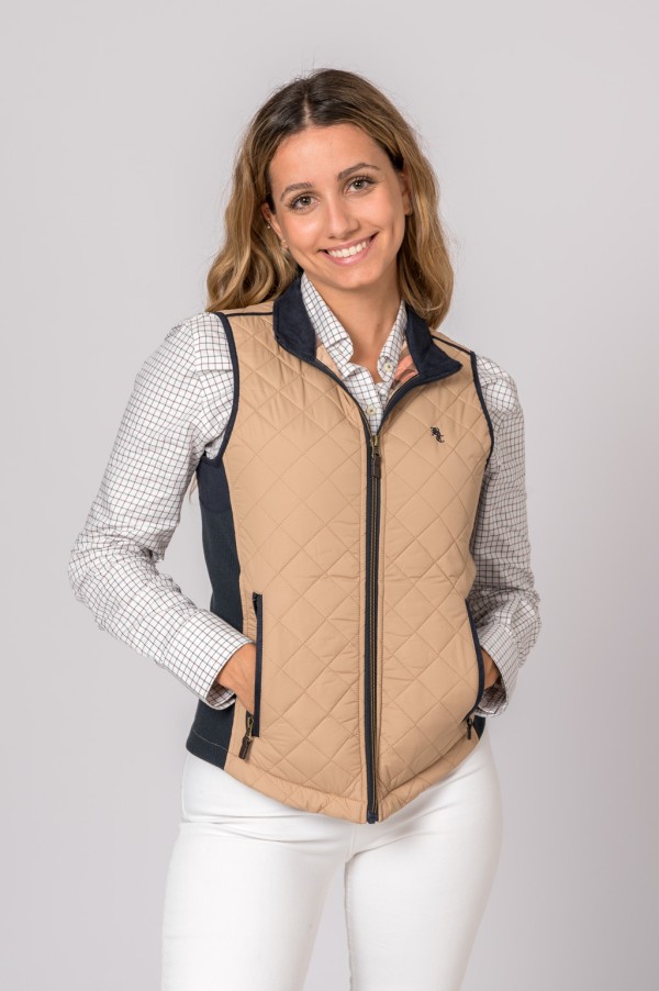 Chaleco para mujer acedera color camel