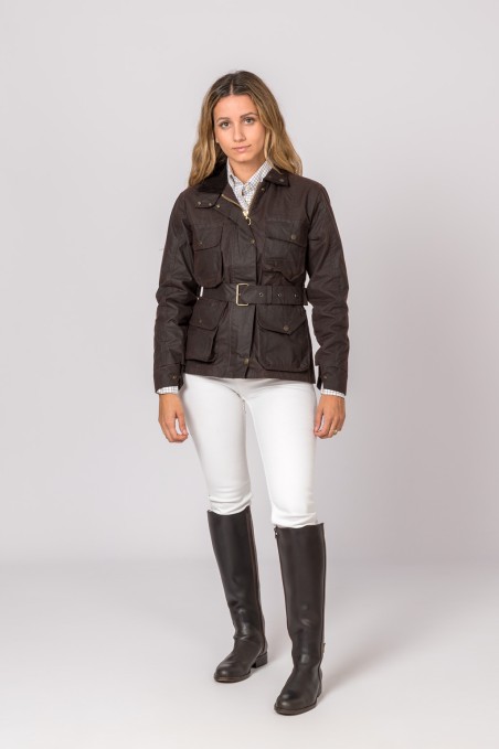 CHAQUETA ENCERADA WOMAN 4 BOLSILLOS MARRÓN