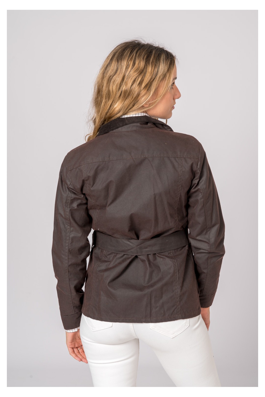 CHAQUETA ENCERADA WOMAN 4 BOLSILLOS MARRÓN