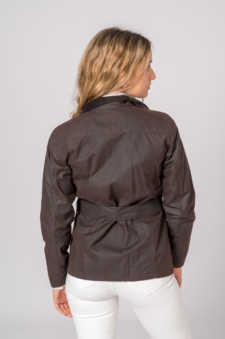 CHAQUETA ENCERADA WOMAN 4 BOLSILLOS MARRÓN