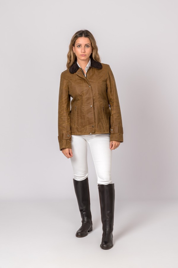 CHAQUETA ENCERADA LADIES AMBRE CAMEL 2
