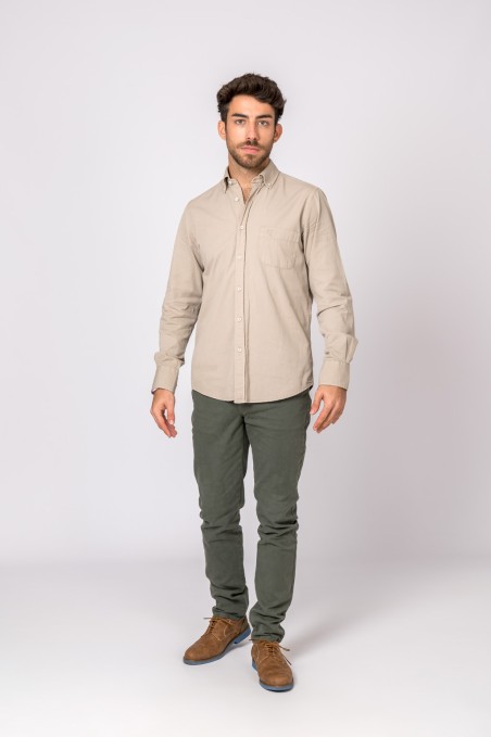 CHEMISE EN SERGÉ CAMEL