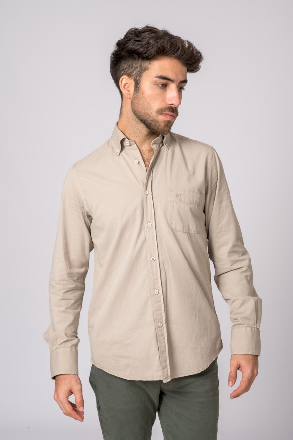 CHEMISE EN SERGÉ CAMEL
