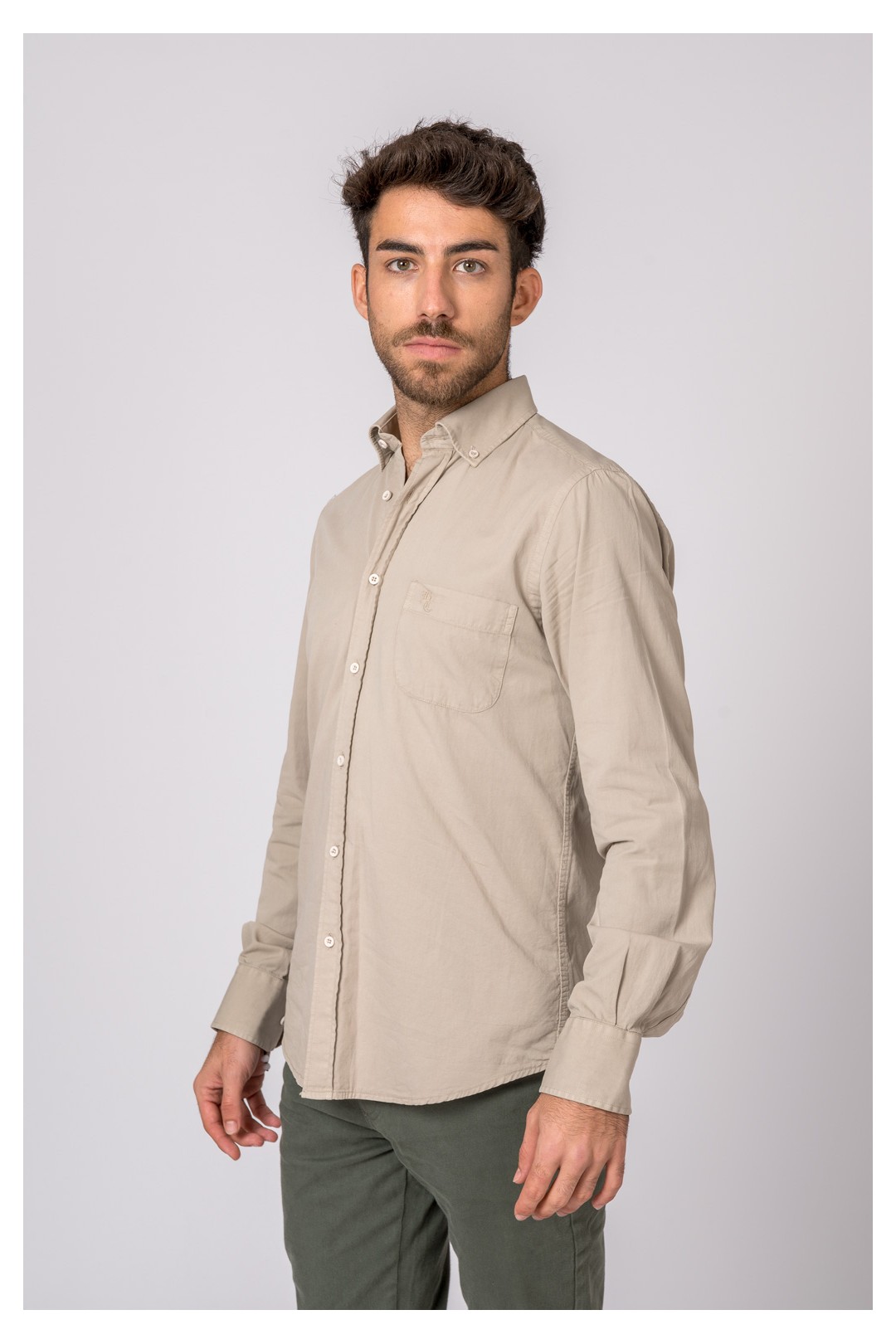 CHEMISE EN SERGÉ CAMEL