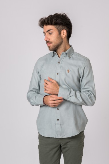 CAMISA MEZCLA VERDE/CRUDO