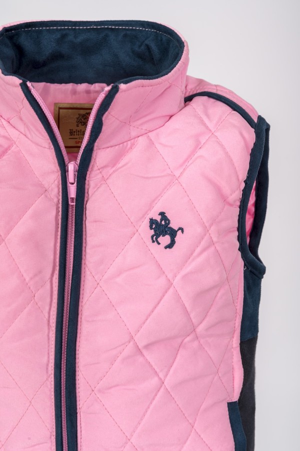 GIRL'S PINK AND NAVY BLUE COMBI VEST