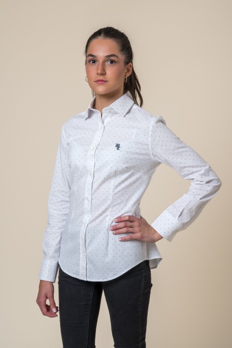 BLUE POLKA DOT SHIRT