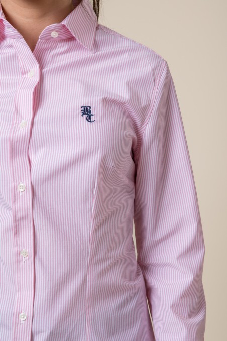 CAMICIA A RIGHE ROSA
