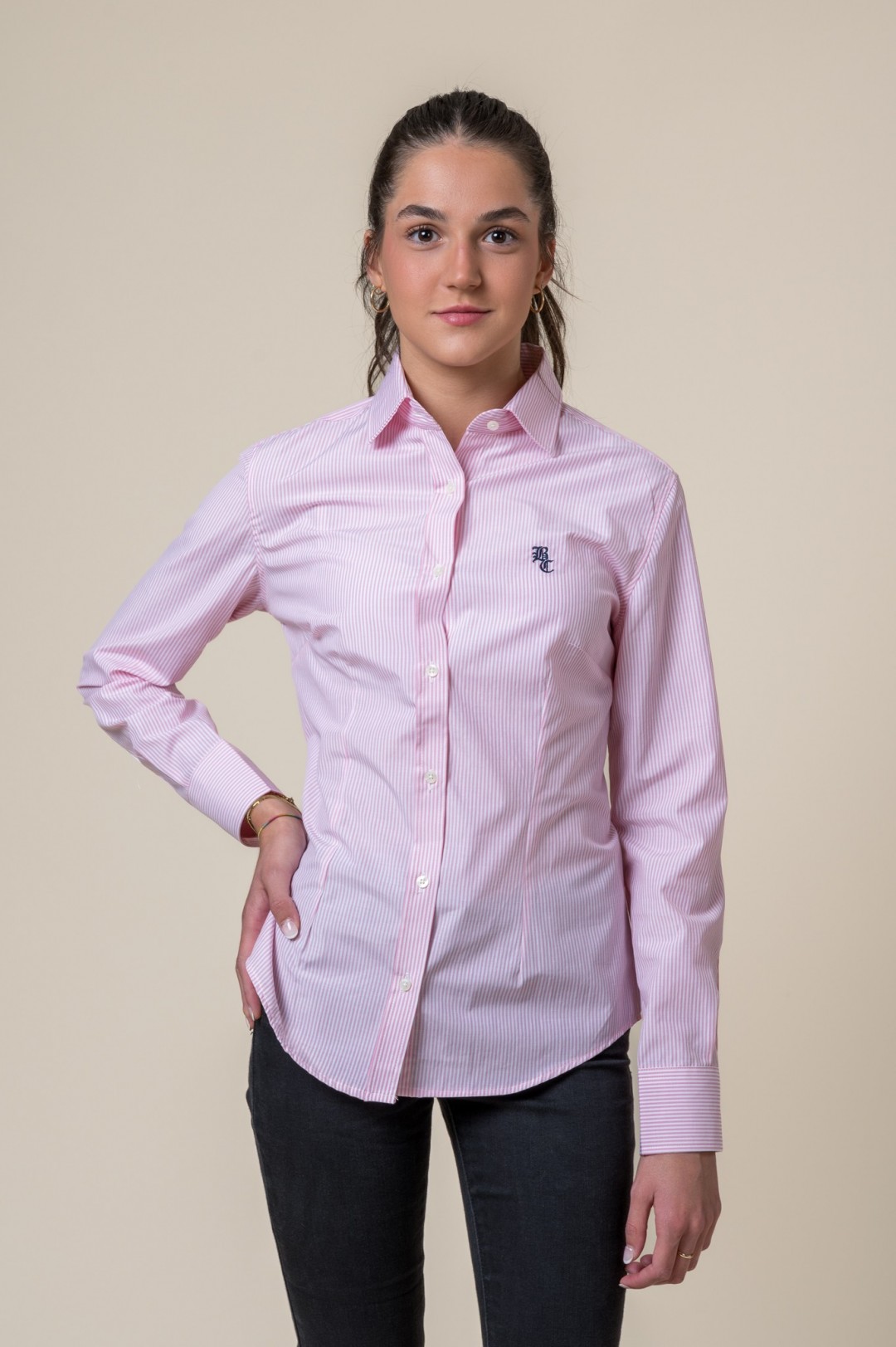PINK STRIPED SHIRT