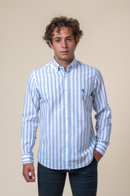 CAMISA RAYAS AZUL Y BLANCO