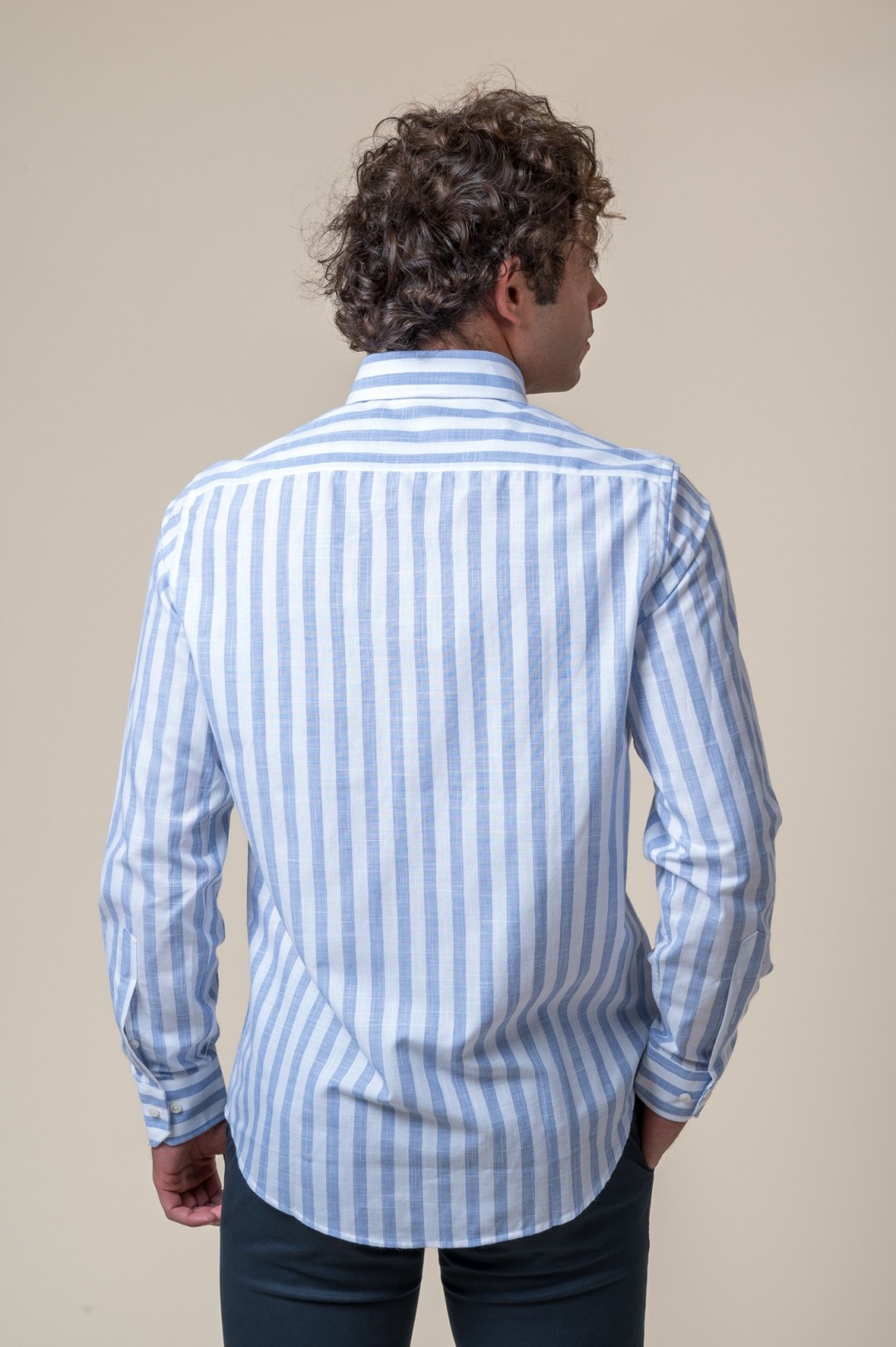 CAMISA RAYAS AZUL Y BLANCO