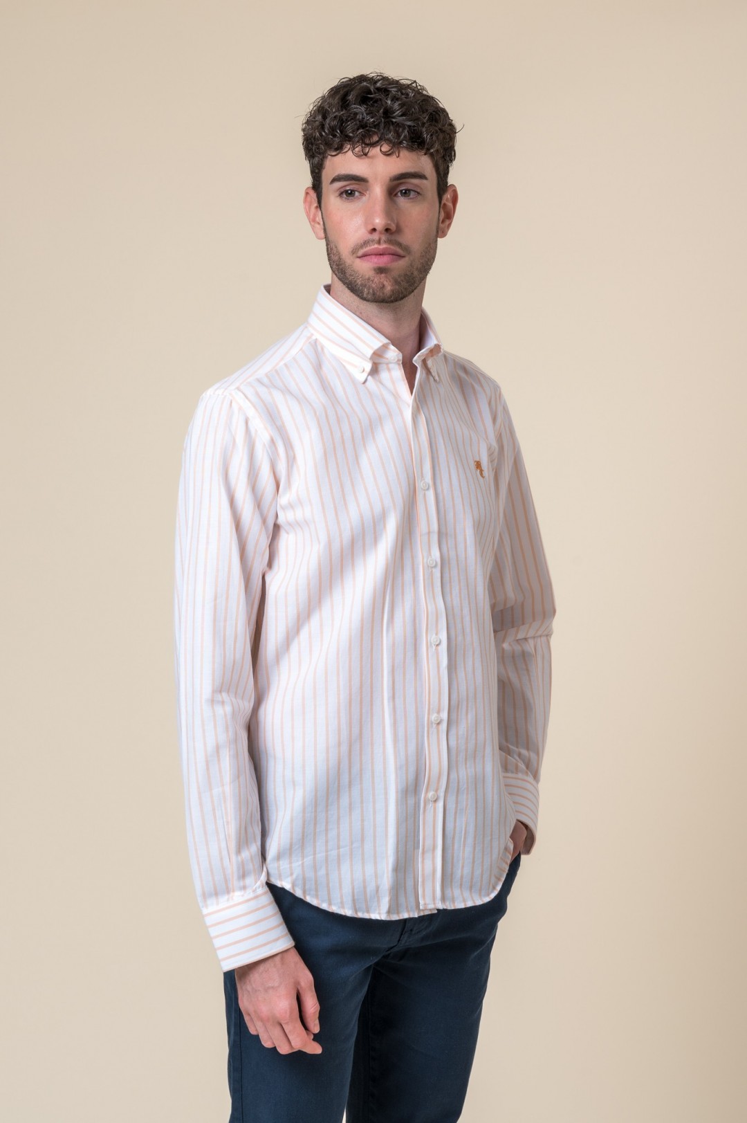 CAMISA RAYAS NARANJA