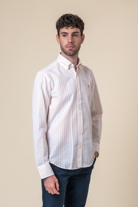 CHEMISE À RAYURES ORANGE