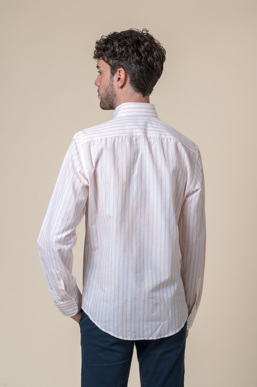 CHEMISE À RAYURES ORANGE