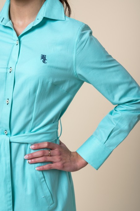 VESTIDO CAMISERO VERDE AGUA