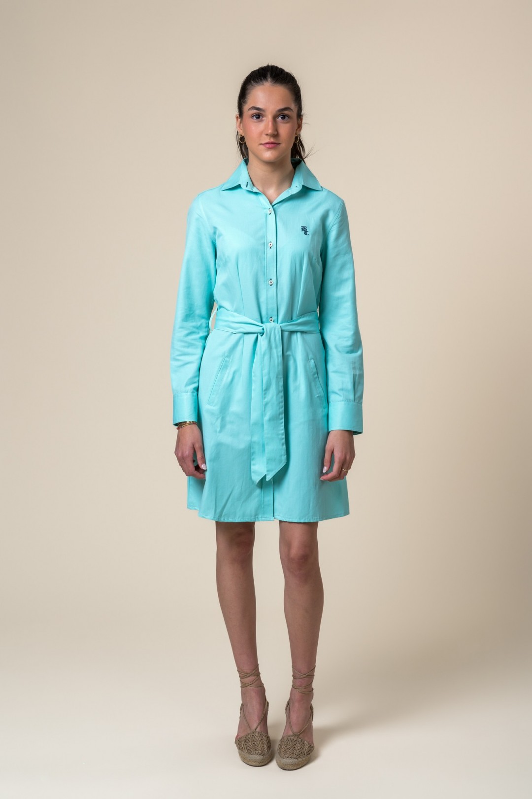 AQUA GREEN SHIRT DRESS