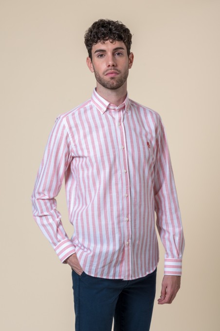 PINK AND WHITE STRIPED SHIRT