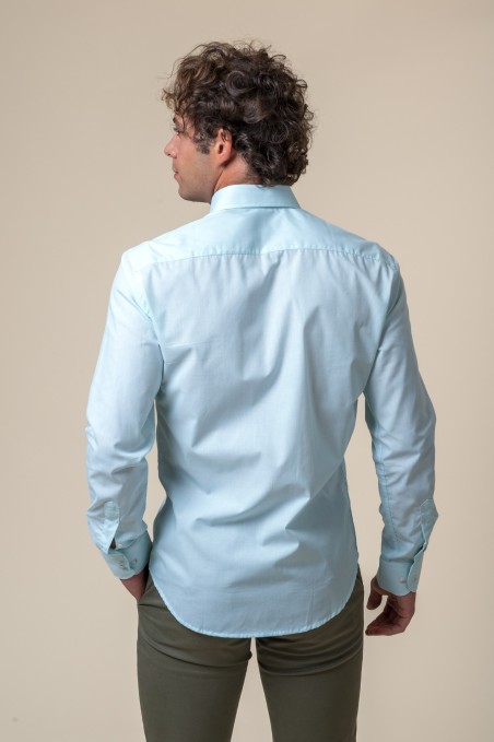 CHEMISE À POCHE VERT D'EAU