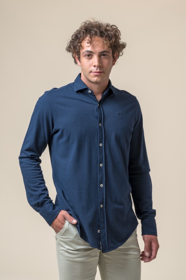CAMICIA ELASTICA BLU NAVY